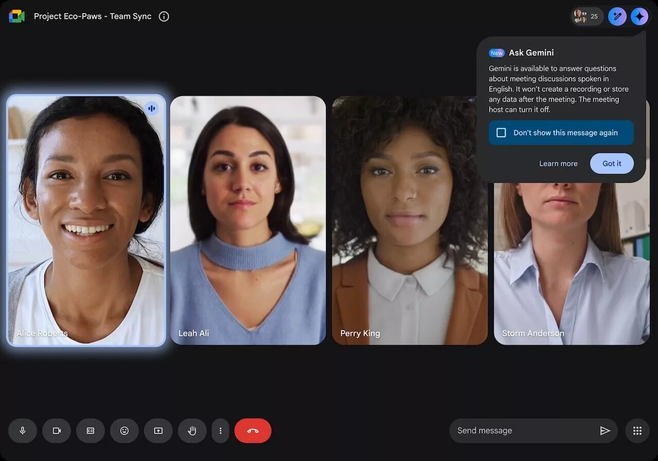 هوش مصنوعی جمینای به «گوگل میت» اضافه شد / دریافت خلاصه بحثها و نکات مهم حین برگزاری جلسه