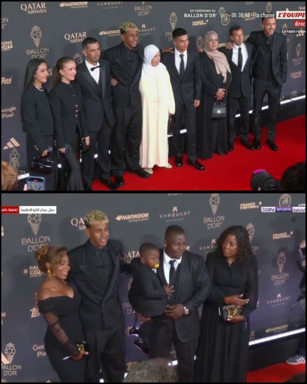 عکس | دورهمی خانوادگی یامال در مراسم توپ طلا!