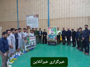 افتتاحیه مسابقات فوتسال اندیکا یادبود شهید سید فرشاد زیدی با حضور فرماندار اندیکا ،فرمانده سپاه و فرمانده فراجا