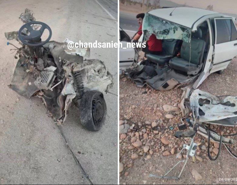 عکس | قابل توجه مدیران سایپا؛ نصف شدن پراید بعد از تصادف در مهرانِ ایلام!