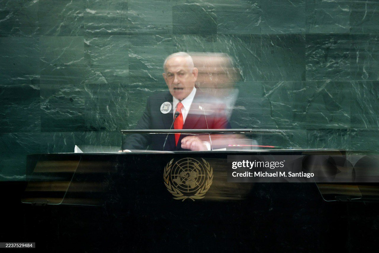 عکس | تصویر ویژه عکاس گتی از سخنرانی نتانیاهو؛ کاملاً خیالی!