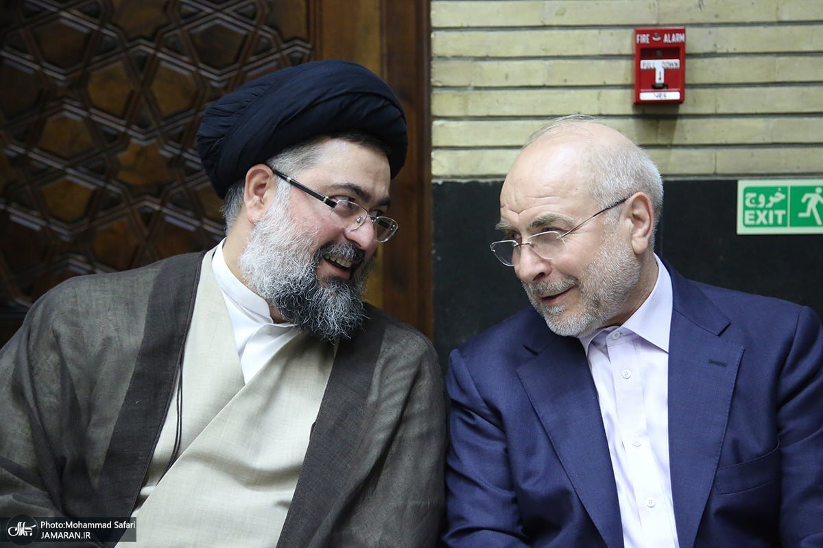 حضور کمال خرازی و مخبر و طائب و استقبال حدادعادل از سیدحسن خمینی +گزارش تصویری از مراسم ختم مادر شهید حدادعادل