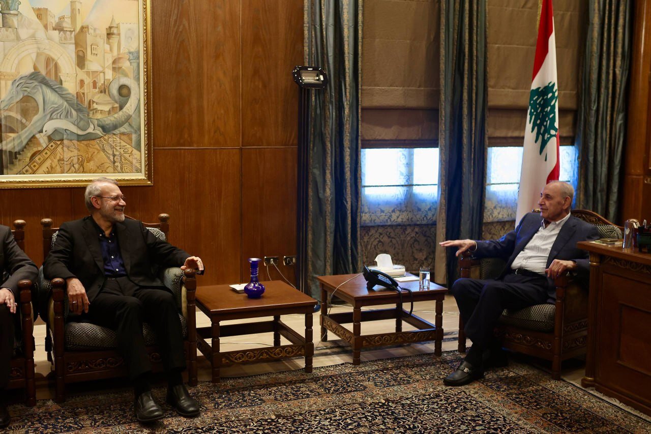 تصاویری از خندههای لاریجانی و نبیه بری در دیدار امروز در بیروت