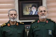 دیدار رئیس ستادکل نیروهای مسلح با فرمانده کل سپاه/ سردار پاکپور: ماموریت راهبردی سپاه صیانت از آرمان‌های انقلاب اسلامی است