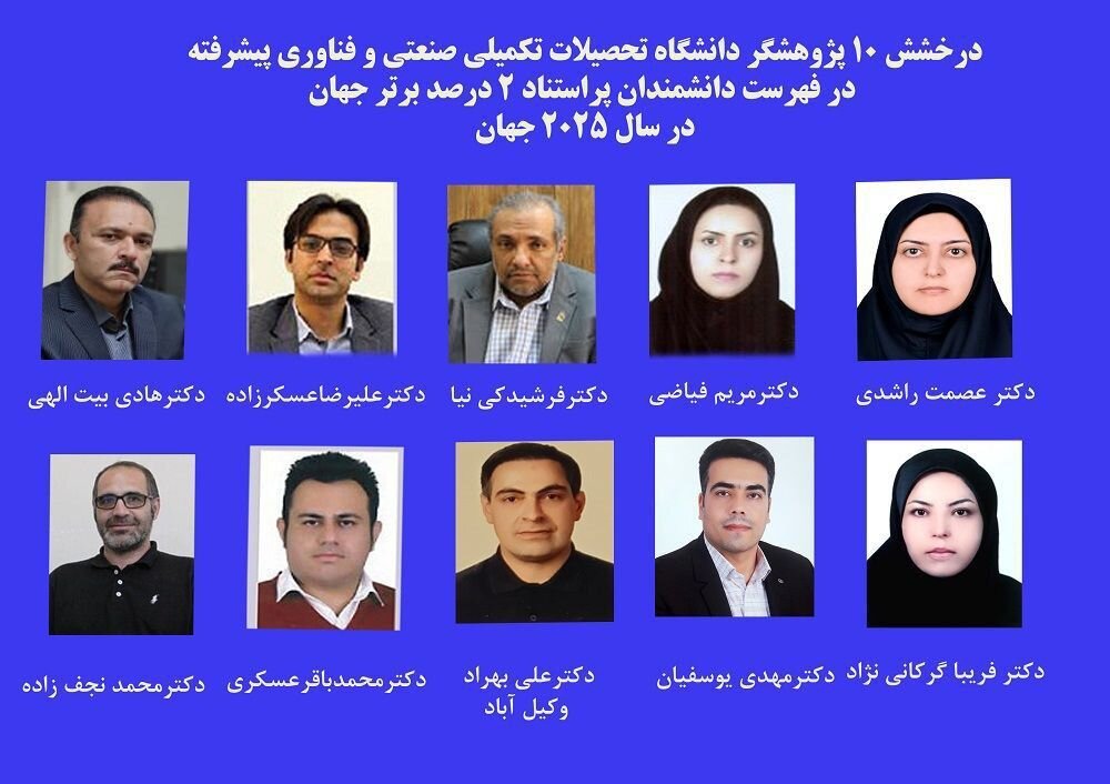 ده پژوهشگر از دانشگاه هایتک کرمان به جمع دانشمندان پراستناد ۲ درصد برتر جهان پیوستند.