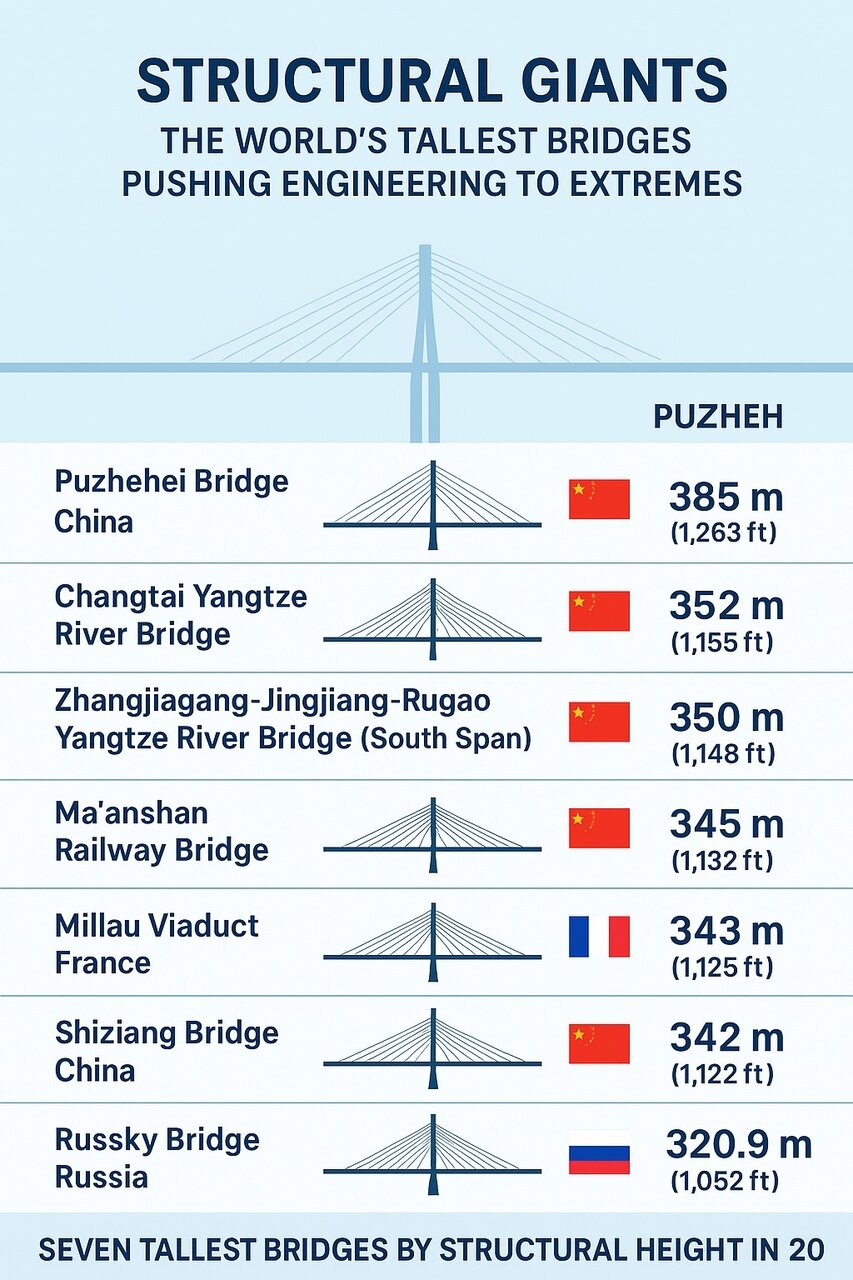 بلندترین پلهای جهان که از آسمانخراشها هم بلندترند! بلندترین پلهای جهان که از آسمانخراشها هم بلندترند!