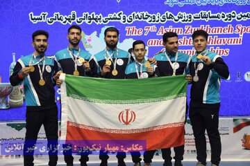 روز پایانی هفتمین دوره مسابقات آسیایی ورزش های زورخانه ای و کشتی پهلوانی در ارومیه