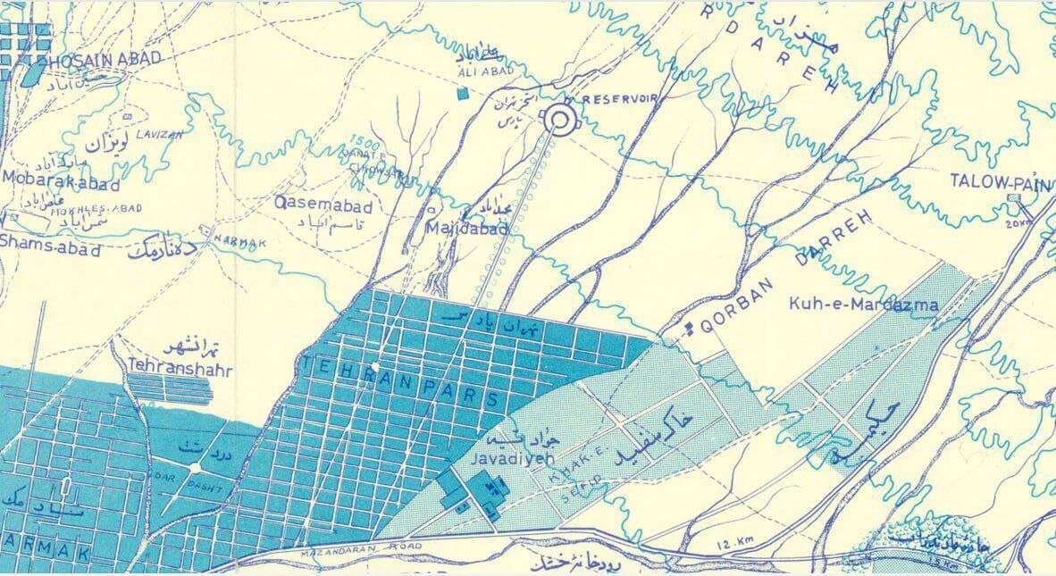نقشه تهرانپارس در سال ۱۳۴۶