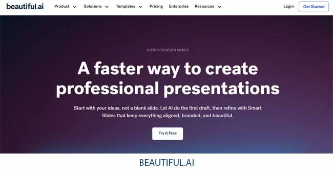 هوش مصنوعی ساخت پاورپوینت Beautiful.ai