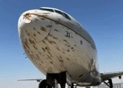 ببینید | تصاویری از برخورد هواپیمای مسافربری عربستان با دسته‌ای از پرندگان