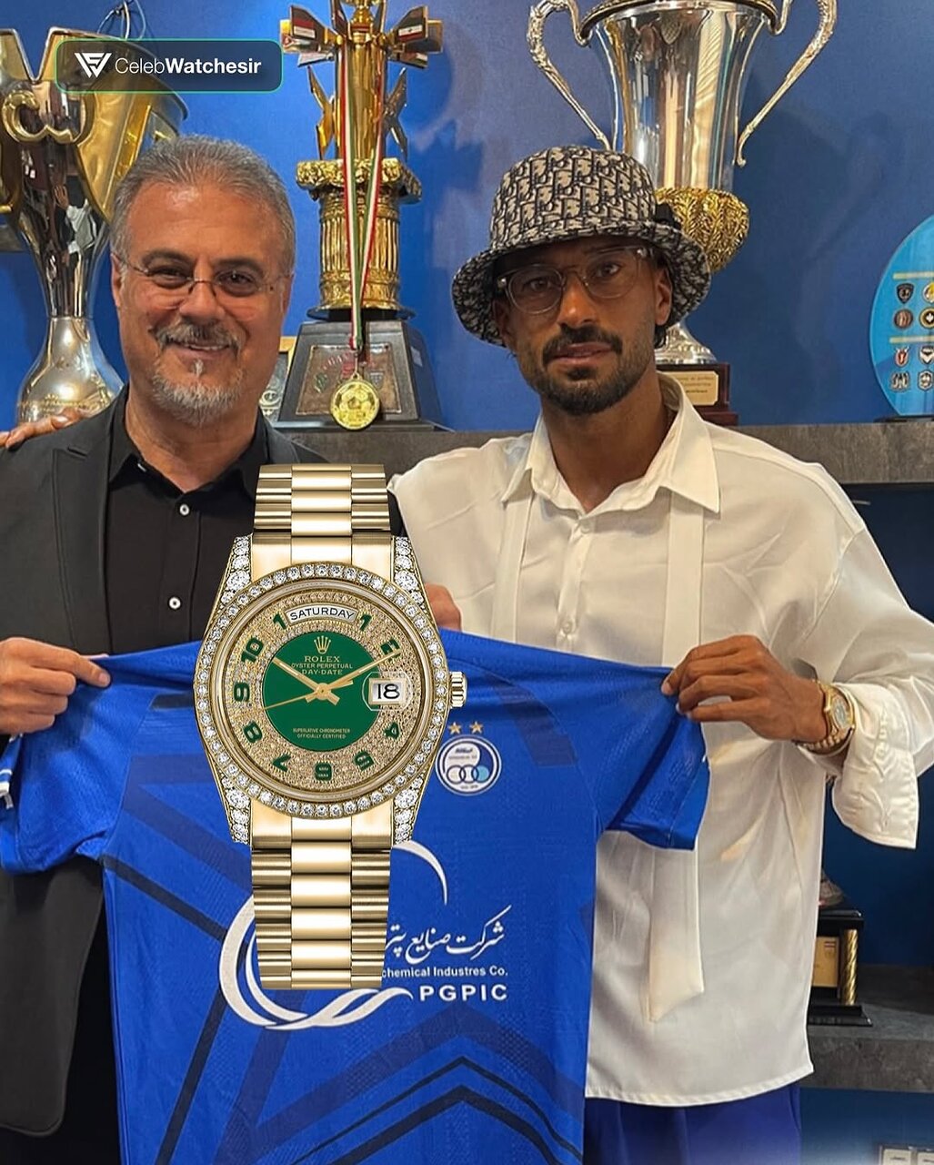 عکس | ساعت خاص و ۵ میلیارد تومانی رامین رضاییان؛ ساعتی با ۵۲ برلیان و ۳۲ الماس!