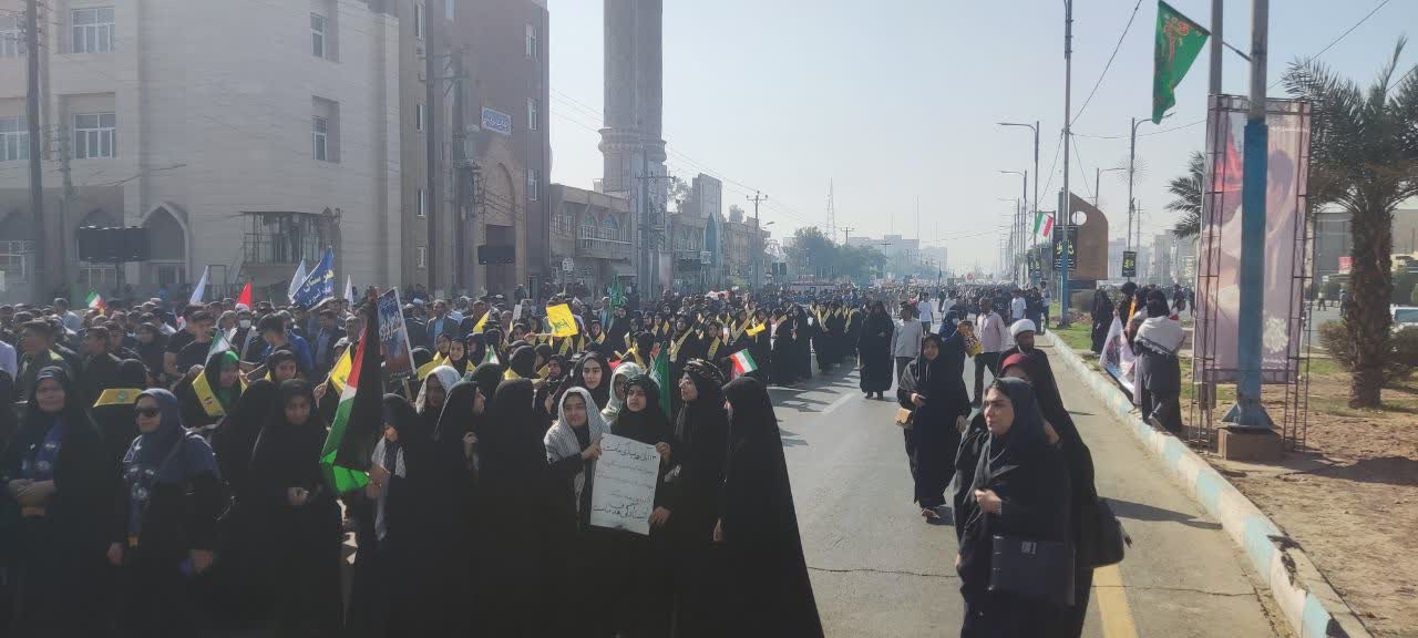 همگامی مردم و مسئولان خوزستان در یومالله ۱۳ آبان؛ تجدید میثاق با آرمانهای انقلاب