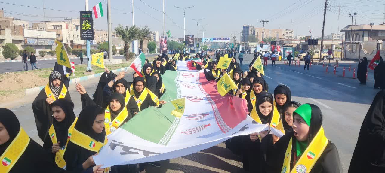 همگامی مردم و مسئولان خوزستان در یومالله ۱۳ آبان؛ تجدید میثاق با آرمانهای انقلاب