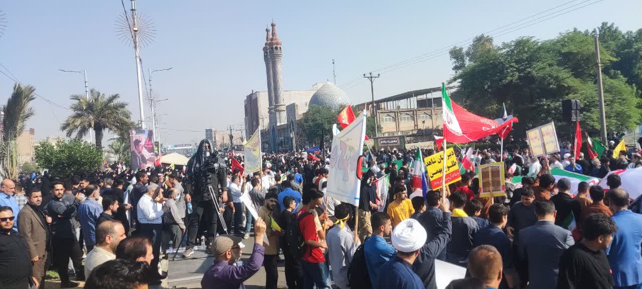 همگامی مردم و مسئولان خوزستان در یومالله ۱۳ آبان؛ تجدید میثاق با آرمانهای انقلاب