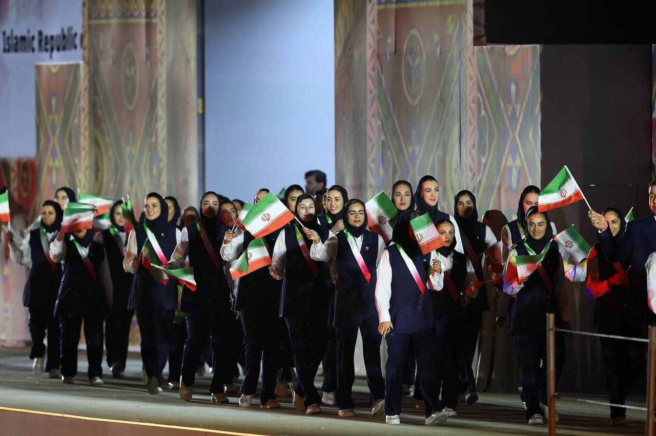 تصاویری از رژه کاروان ایران در افتتاحیه بازی‌های کشورهای اسلامی در ریاض