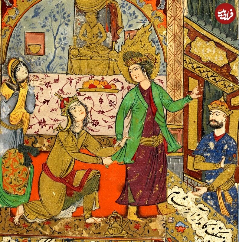 نقاشی ۴۰۰ ساله «یوسف و زلیخا» در یک کتاب ایرانی