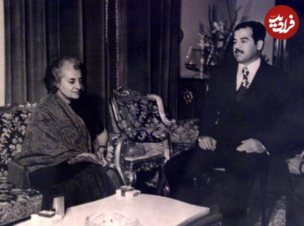 عکس/ دیدار صدام با ایندیرا گاندی نخستوزیر هند در بغداد؛ سال ۱۳۵۳