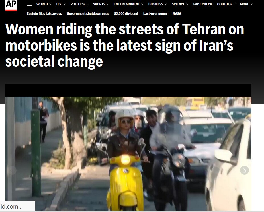 گزارش رسانه آمریکایی از موتورسواری زنان در ایران/ «یک افسر پلیس راهنمایی و رانندگی باعث شد احساس دلگرمی و امنیت بیشتری کنم»/ عکس