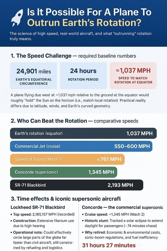 چه می‌شود اگر سرعت هواپیما از سرعت چرخش زمین بیشتر باشد؟