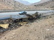 ببینید | انحراف و تصادف چندین خودرو بخاطر بارندگی در جاده فیروزکوه دیروز