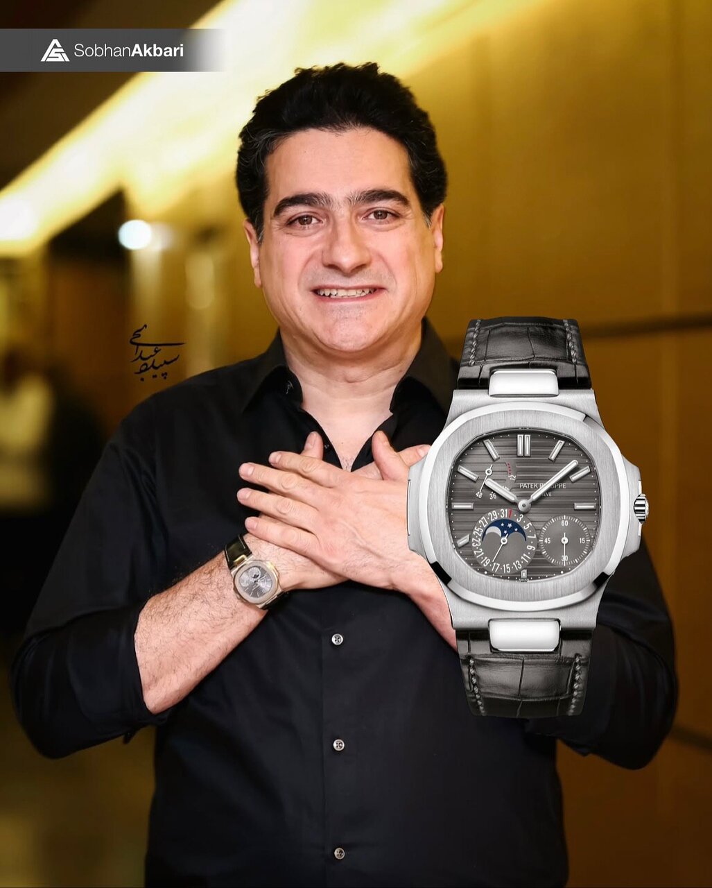 عکس | ساعت ۱۰ میلیارد تومانی همایون شجریان در اختتامیه جشنواره؛ ساعتی از طلای سفید و خاص!