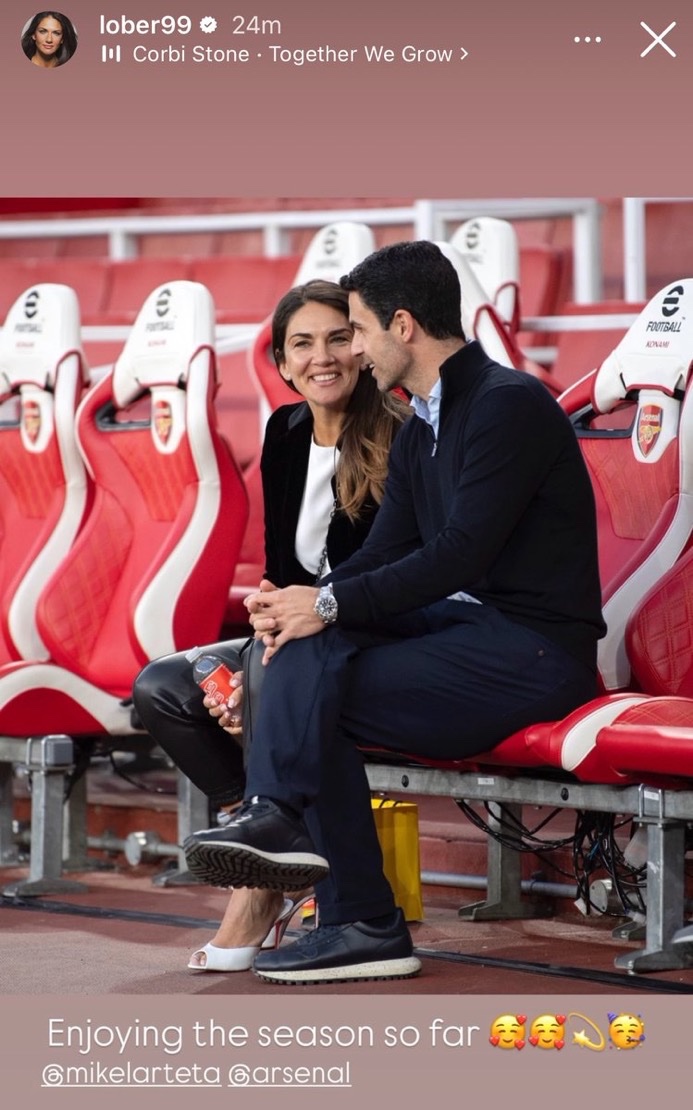 عکس | خوشحالی همسر میکل آرتتا از عملکرد این فصل آرسنال! 2
