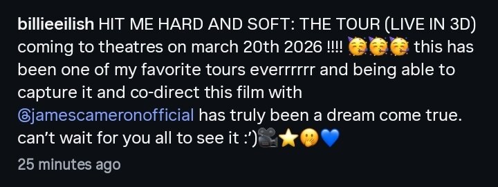 جیمز کامرون پشت دوربین کنسرت بیلی آیلیش؛ مستندی غافلگیرکننده در سینماهای 2026 2