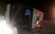 ببینید | واژگونی مرگبار اتوبوس مسافربری در جاده سبزوار