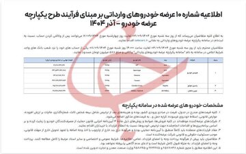 آغاز فروش خودروهای وارداتی از امروز + اسامی خودروها و شرایط ثبت نام 2
