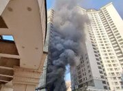 ببینید | نجات بیش از ۳۰ نفر از آتش‌سوزی برج ۲۰ طبقه در حال ساخت در غرب تهران