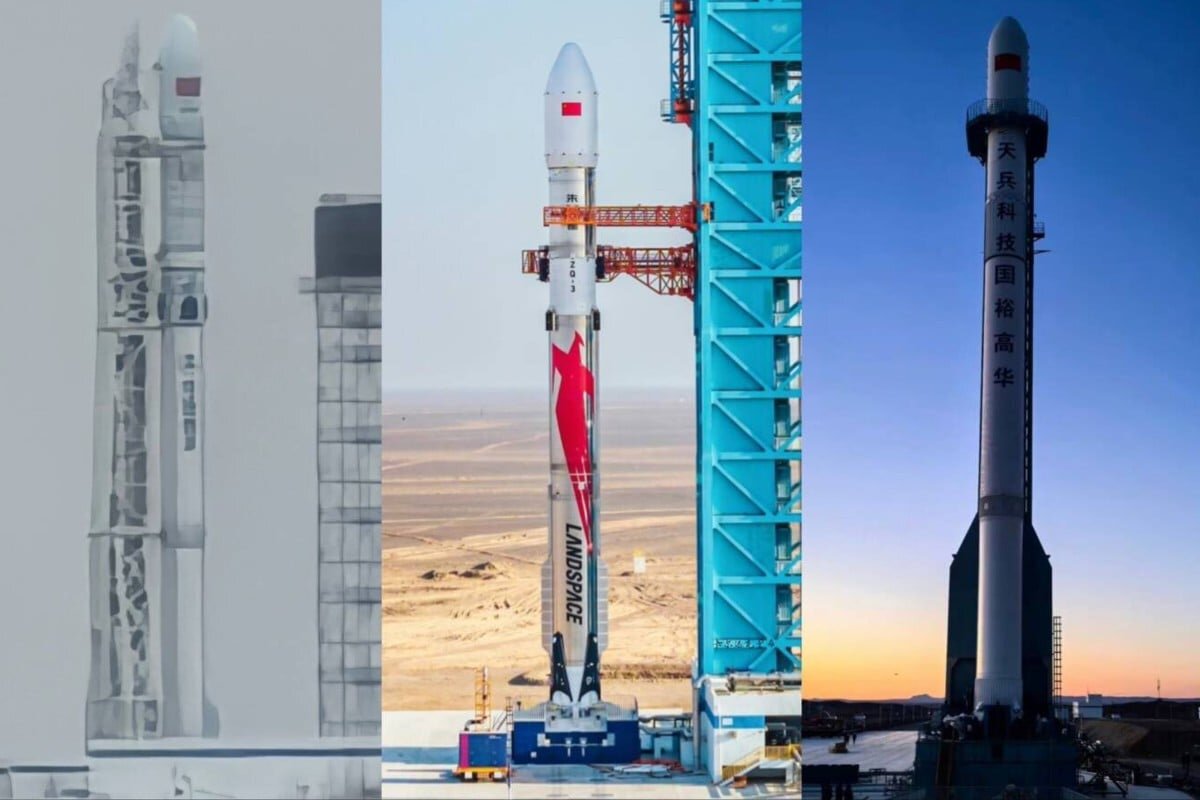 رقیب پیشرفتهترین موشک جهان، لحظاتی پیش بر روی سکوی پرتاب قرار گرفت. رقیب پیشرفتهترین موشک جهان، لحظاتی پیش بر روی سکوی پرتاب قرار گرفت.