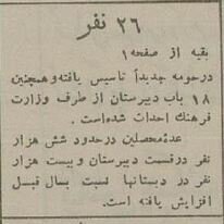 آمار خواندنی از دانش آموزان تهرانی ۷۰ سال پیش!