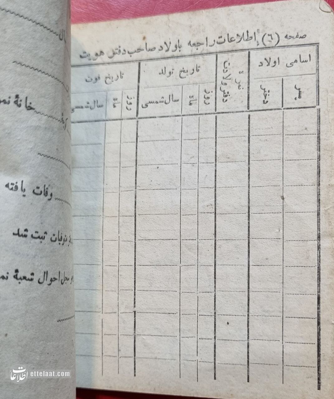 یک قرن پیش شناسنامه ایرانی این شکلی بود! +عکس