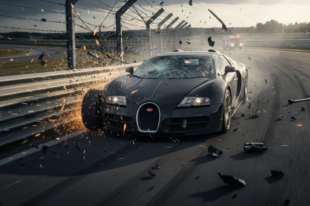 تصادف بوگاتی با سرعت ۴۰۰ کیلومتر بر ساعت / وقتی «ناردو» به جهنم تبدیل شد