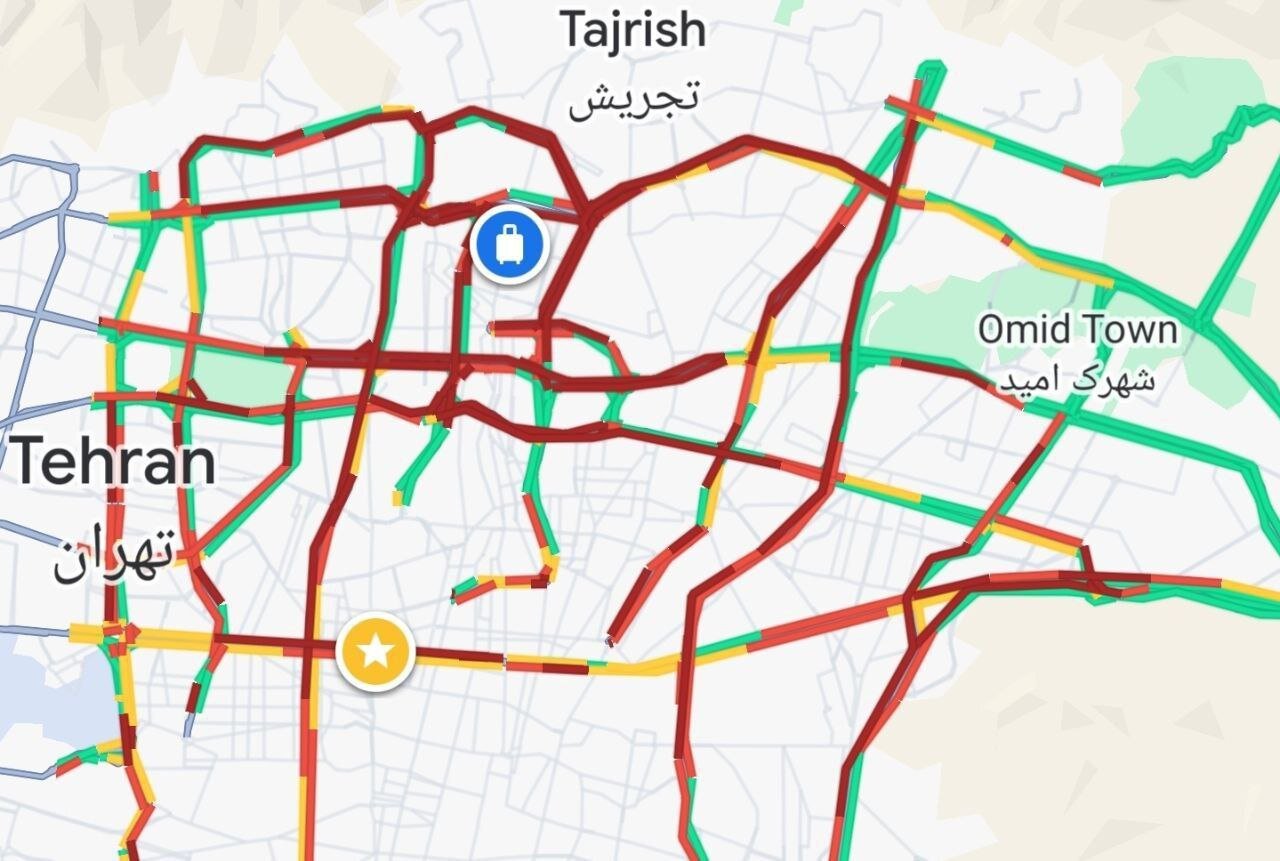 ترافیک تهران تم شب یلدا گرفت/ عکس