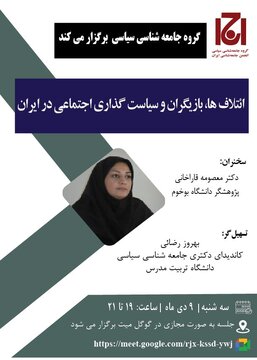 نشست علمی «ائتلاف ها، بازیگران و سیاست گذاری اجتماعی در ایران»