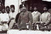 خاطرات ناصرالدین‌شاه: تیمورمیرزا میوه درخت موز آورده بود، مثل خوشه انگور با هم آویزان است، اما میوه‌اش مثل بامیا است