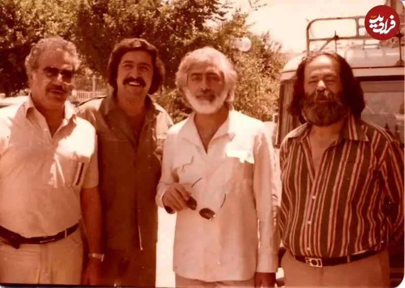 عکس/محمدعلی کشاورز و فردین در پشتصحنه فیلم «برزخیها»؛ سال ۵۹