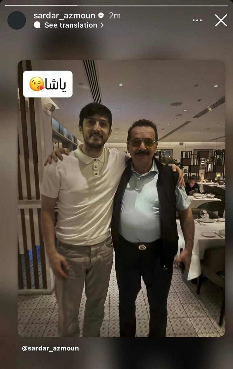 عکس| حمایت سردار آزمون از زنوزی با یک استوری