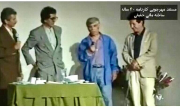 بهرام بیضایی، داریوش مهرجویی، فریدون صدیقی و جمشید گرگین در یک قاب