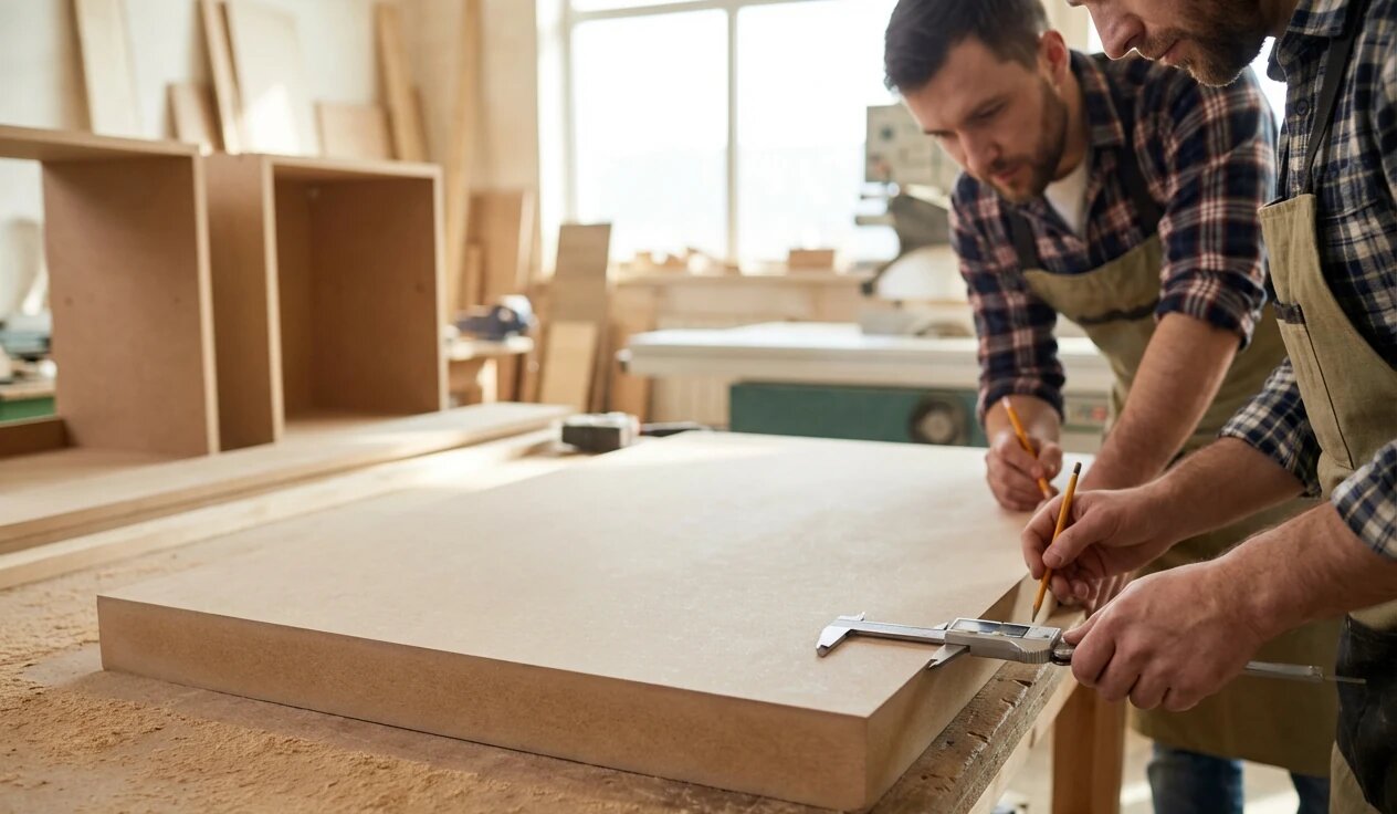 برش ورق ام دی اف توسط کابینت ساز