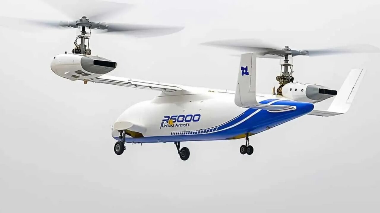 پهپاد تیلتروتور چینی R6000 در آسمان نمای پشت