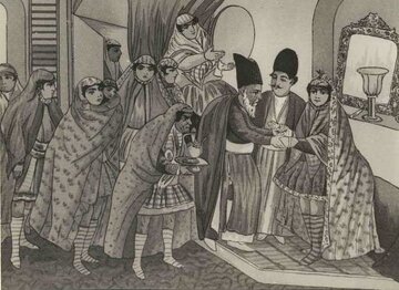 عکس/ مراسم عروسی «نادعلی و گل‌خاتون» در زمان ناصرالدین‌شاه؛ سال ۱۲۶۸