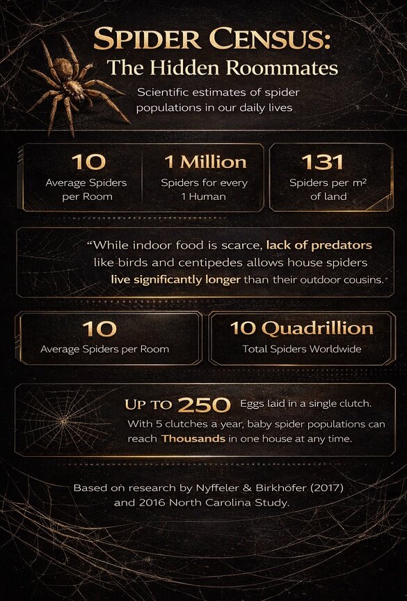 در هر اتاق خانه شما ۱۰ عنکبوت زندگی میکنند!