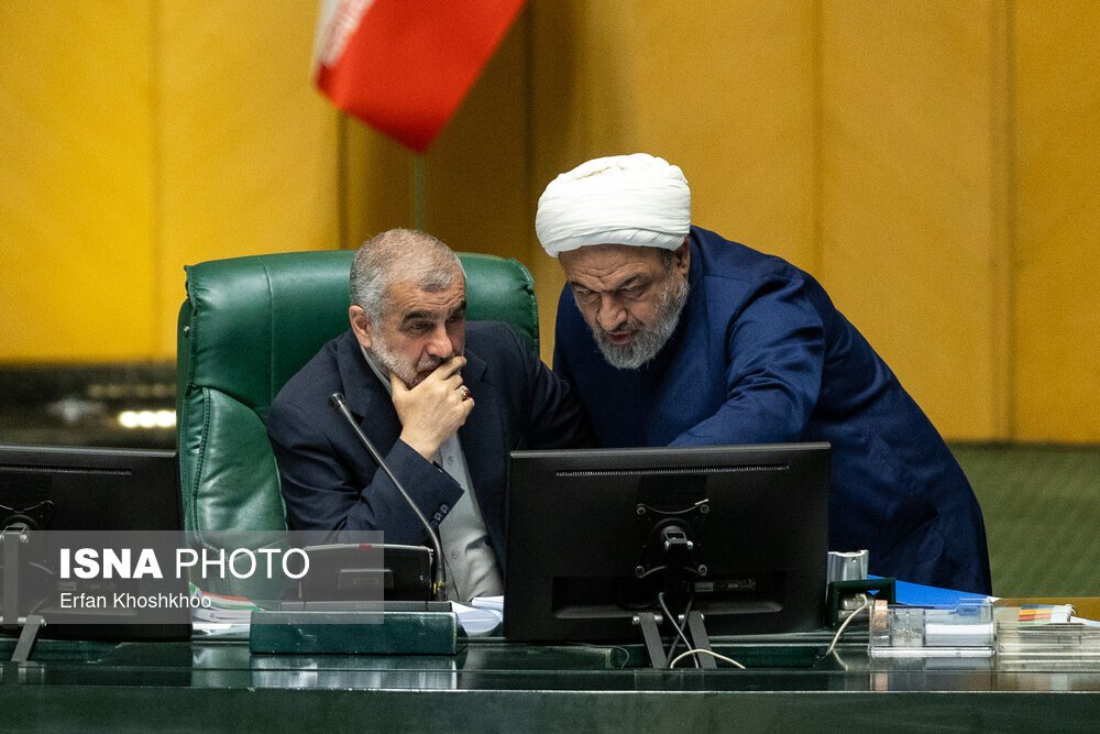 تصاویری از حرکات عجیب برخی نمایندگان در صحن مجلس/ از دستی روی سر کوچک زاده تا گعده دو نفره روی زمین!