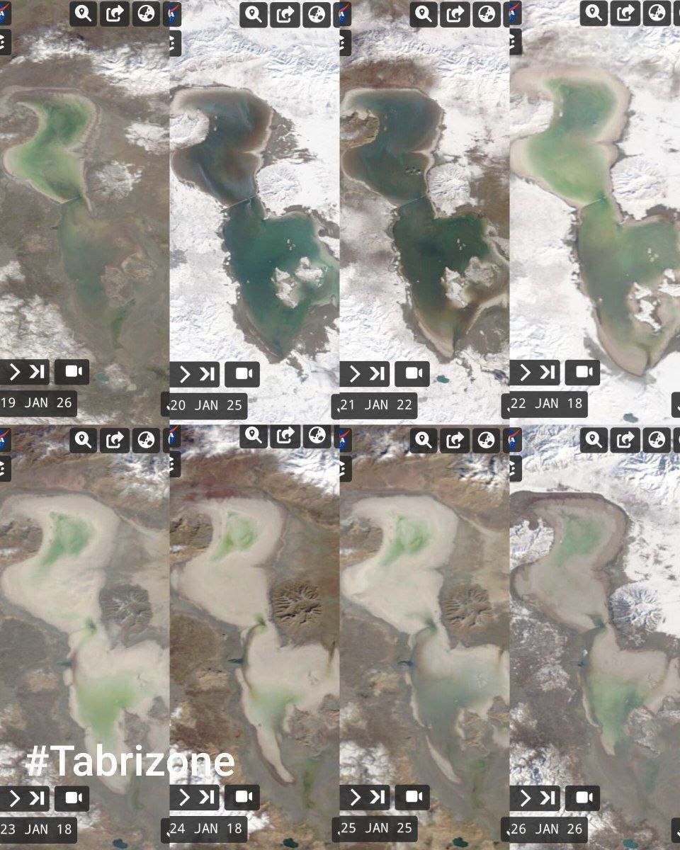 وضعیت عجیب و باورنکردنی دریاچه ارومیه در مقایسه با هفت سال اخیر + عکس