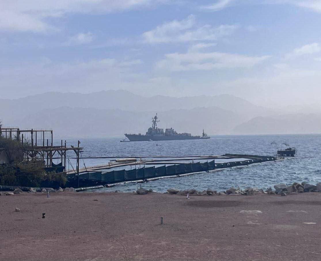 عکس | اولین تصویر از ناوشکن آمریکایی دلبرت دی بلک به بندر ایلات اسرائیل