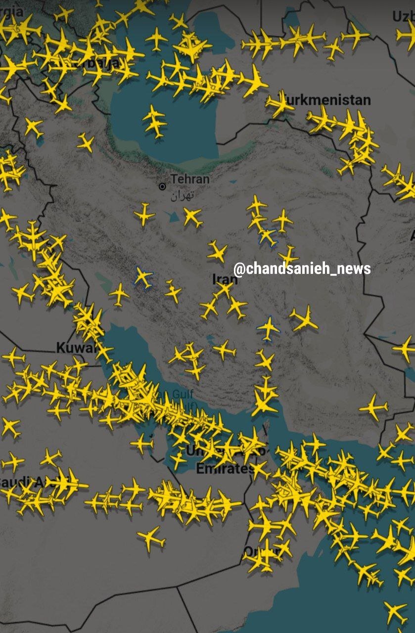 عکس | وضعیت فعلی پروازها در آسمان ایران