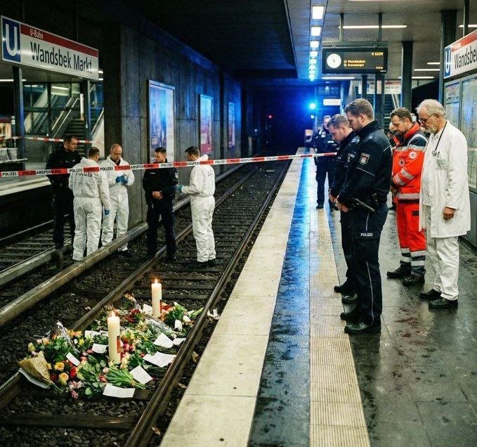 تصویری از محل به قتل رسیدن دختر ایرانی در متروی هامبورگ آلمان توسط یک مرد سودانی