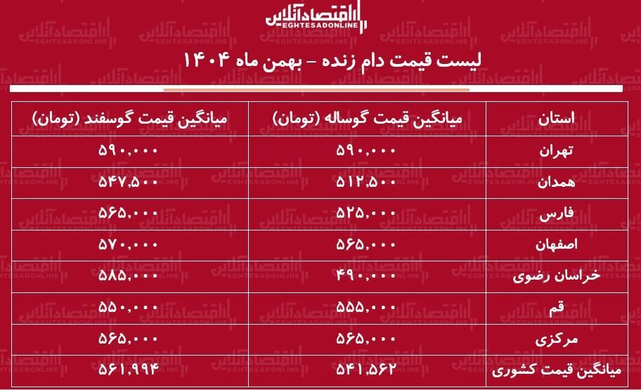 قیمت جدید دام زنده امروز ۱۱ بهمن ۱۴۰۴ / گوسفند زنده کیلویی چند شد؟ + جدول